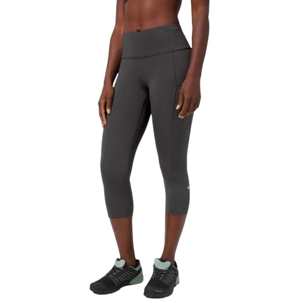 LULULEMON | Fast and Free NuLux Crop 19" With Pockets | Graphite Gray | Size 2